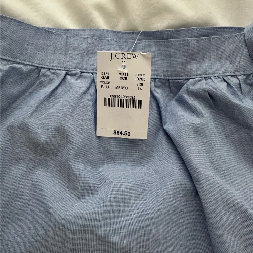 J. Crew Light Blue Ruffle Wrap Skirt